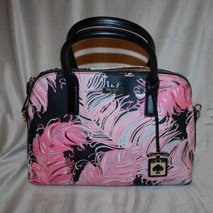 Kate Spade Pink/Black Feather Purse - PRICE REDUCED